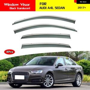 アウディ A4L A4 2017-2022 ドアバイザー セダンウィンドウウェザーシールド 外装 トリム ステンレス ブライトストライプレインアイブロウドア