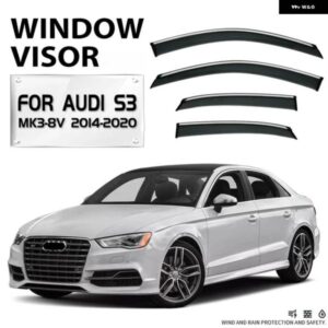 アウディ S3 2014-2020 アクセサリー サイド ウィンドウ バイザー ウェザー ガード ドア バイザー ベント シェード ドア バイザー ベント シェード ブライト