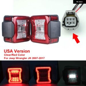 ジープ ライトアセンブリ LED テールランプ ラングラー JK 2007-2017 リアランプ ブレーキ リバースライトデイタイムランニングライト - USA Version Clear