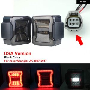 ジープ ライトアセンブリ LED テールランプ ラングラー JK 2007-2017 リアランプ ブレーキ リバースライトデイタイムランニングライト - USA Version Black