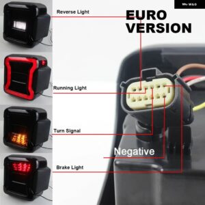 ジープ 2個 LED テールランプカーライトユーロバージョン ラングラー JL 2018 2019 リアランプ ブレーキ リバースライトデイタイムランニングライト - EUROPEAN VERSION