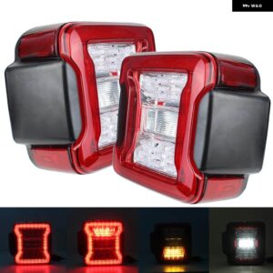 ジープ 2個 LED テールランプカーライトユーロバージョン ラングラー JL 2018 2019 リアランプ ブレーキ リバースライトデイタイムランニングライト - EUROPEAN Clear