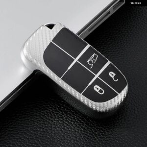 ジープ 3 5 ボタン キーケースカバー RENEGADE コンパスグランドチェロキー クライスラー 300C ラングラー ダッジ キーホルダー - silver3