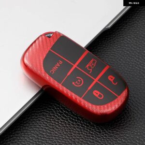ジープ 3 5 ボタン キーケースカバー RENEGADE コンパスグランドチェロキー クライスラー 300C ラングラー ダッジ キーホルダー - red5