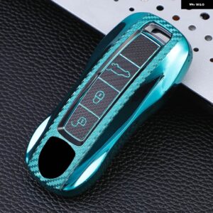 TPU 車リモートキーケースカバー ポルシェ マカン ボブスター パナメーラ カーマン カイエン 718 971 911 9YA 970 981 996 92A 2017 - Green