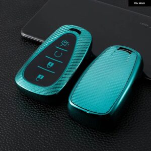 シボレー 4 ボタン TPU キーケースカバー FOB 2017-2019 マリブカマロクルーズトラバースソニックボルトボルトスプリング分 - green