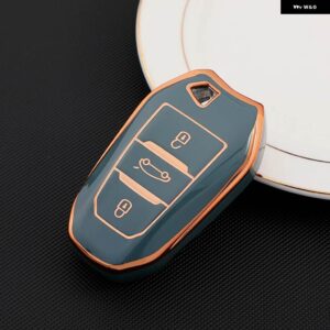 TPU プノンペンキーカバー ケースシェル プジョー 308 408 508 2008 3008 4008 5008 シトロエン C4 C4L C6 C3-XR ピカソ DS3 DS4 DS5 - Grey