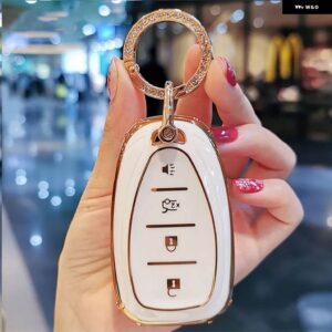 シボレー TPU リモートキーケースカバー オニックスエクイノオーランドクルーズスパークソニックカマロボルトボルト トラック スマリブブレザートラ - 4　btn　white　keyring