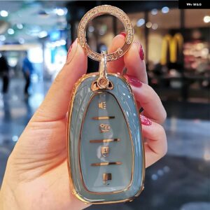 シボレー TPU リモートキーケースカバー オニックスエクイノオーランドクルーズスパークソニックカマロボルトボルト トラック スマリブブレザートラ - 4　btn　grey　keyring