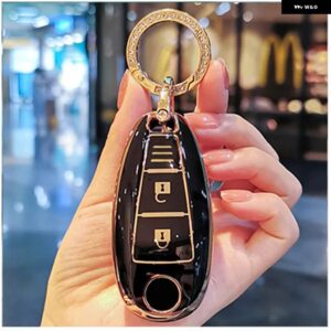 ソフト TPU 車リモートキー FOB シェルカバー ケース スズキ VITARA スウィフトイグニスキザシ SX4 バレーノ ERTIGA 2016-19 - A black keyring