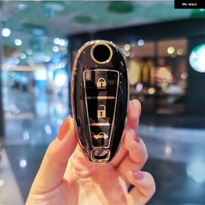 ソフト TPU 車リモートキー FOB シェルカバー ケース スズキ VITARA スウィフトイグニスキザシ SX4 バレーノ ERTIGA 2016-19 - B black shell