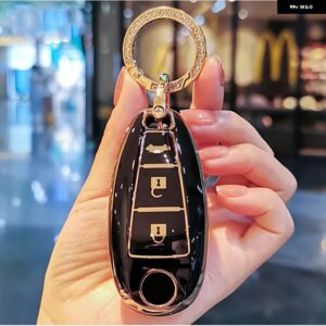 ソフト TPU 車リモートキー FOB シェルカバー ケース スズキ VITARA スウィフトイグニスキザシ SX4 バレーノ ERTIGA 2016-19 - B black keyring