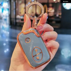TPU キーケースカバー レクサス IS250 CT200 CT200H RX270 RX350 RX450 2 3 ボタン リモコンキーホルダー キーリングシェル - grey keyring