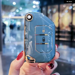 ジープ ファッション TPU リモートキーケースカバー シェル FOB プロテクター ラングラー JL JK JLU XD 2018-2022 ホルダー キーホルダー - grey shell