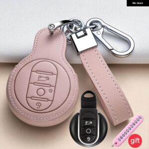 革キーカバー キーホルダー ミニクーパー F54 F55 F56 F60 キーケース インテリア 装飾 カースタイリング - Pink