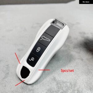 キーケースピュアホワイト ポルシェ 718 911 パナメーラ カイエン マカン ボクスターケイマンキーシェルカバー リモコン FOB 交換 - new version