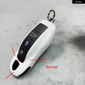 キーケースピュアホワイト ポルシェ 718 911 パナメーラ カイエン マカン ボクスターケイマンキーシェルカバー リモコン FOB 交換 - old version