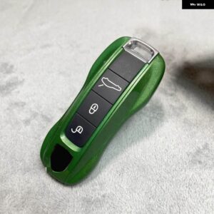 キーケースシェルマンバグリーン ポルシェ マカン カイエン パナメーラ タイカンケイマンボクスター 718/911 FOB リモートカバー ABS キー - new version