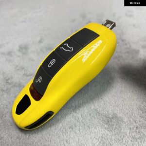 キーケース レーシング イエロー ポルシェ マカン カイエン パナメーラ タイカンケイマンボクスター 718/911 FOB リモートカバー シェルキー - old version