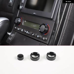 シボレー コルベット C6 2005-2013 合金中央制御空調 CD ボリュームノブ カバー 装飾 - black