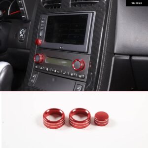 シボレー コルベット C6 2005-2013 合金中央制御空調 CD ボリュームノブ カバー 装飾 - red