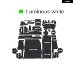 ジープ チェロキー KL 2014-21 カーゲート スロットパッド カップ クッション ステッカー ノンスリップマット - Luminous white