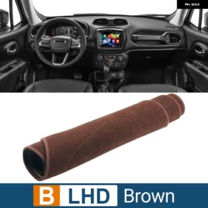 ジープ レネゲード BU 2015-2017-23 ダッシュボード カバー マットライト回避パッド 抗 UV ノンスリップ - B Brown