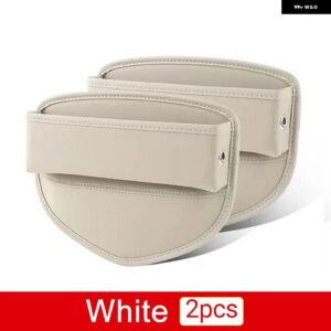 ジープ グランドチェロキー WK2 2011-20 カーシート 隙間スロット収納ボックス バッグ カバー ケース - White 2PCS