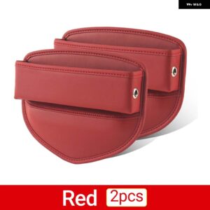 ジープ グランドチェロキー WK2 2011-20 カーシート 隙間スロット収納ボックス バッグ カバー ケース - Red 2pcs