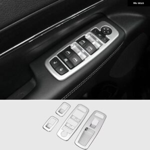 ジープ グランドチェロキー WK2 2011-20 窓ガラスリフトスイッチ ボタン カバー トリム - Silver