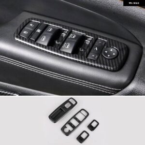 ジープ グランドチェロキー WK2 2011-20 窓ガラスリフトスイッチ ボタン カバー トリム - carbon fiber
