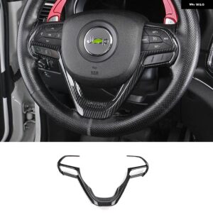 ジープ グランドチェロキー WK2 2014-20 ABS ステアリング ホイールボタン フレームカバー トリム 装飾 ステッカー - carbon fiber