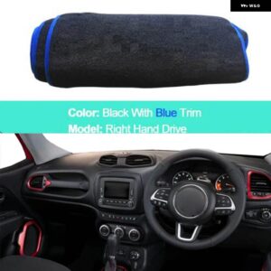 ジープ レネゲード 2014-2019 2020 LHD RHD ラグ 2 層ダッシュボード カバー ケープシェード パッド サンシェード パッド - RHD Blue