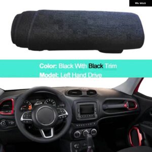 ジープ レネゲード 2014-2019 2020 LHD RHD ラグ 2 層ダッシュボード カバー ケープシェード パッド サンシェード パッド - LHD-Black