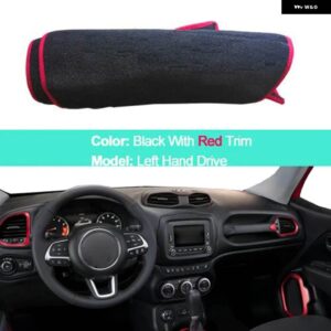ジープ レネゲード 2014-2019 2020 LHD RHD ラグ 2 層ダッシュボード カバー ケープシェード パッド サンシェード パッド - LHD red