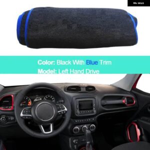 ジープ レネゲード 2014-2019 2020 LHD RHD ラグ 2 層ダッシュボード カバー ケープシェード パッド サンシェード パッド - LHD Blue