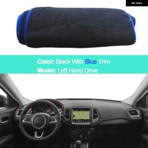 ジープ 2 層ダッシュボード カバー コンパス 2017-20 LHD RHD 自動サンシェード ダッシュボード カバー - LHD Blue