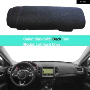 ジープ 2 層ダッシュボード カバー コンパス 2017-20 LHD RHD 自動サンシェード ダッシュボード カバー - LHD-Black