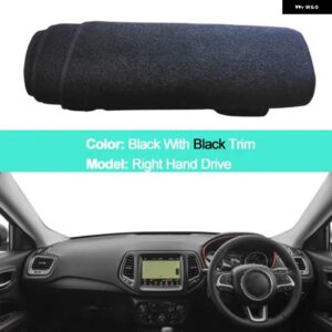 ジープ 2 層ダッシュボード カバー コンパス 2017-20 LHD RHD 自動サンシェード ダッシュボード カバー - RHD-Black