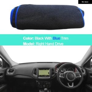 ジープ 2 層ダッシュボード カバー コンパス 2017-20 LHD RHD 自動サンシェード ダッシュボード カバー - RHD Blue