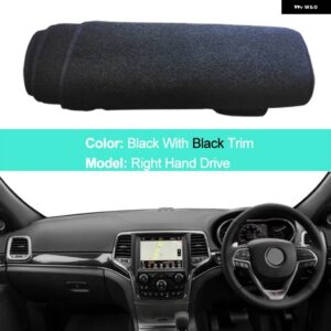 ジープ グランドチェロキー WK2 2011 - 2020 LHD RHD 2 層ダッシュボード カバー ケープラグ シェード パッド プロテクター - RHD-Black