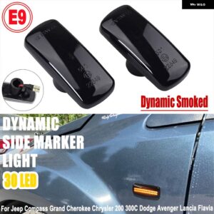 ジープ LED サイドマーカーランプ アンバー ウィンカー ライト コマンダーパトリオットコンパスグランドチェロキー クライスラー 300C ダッジ ランチア - 30LED black