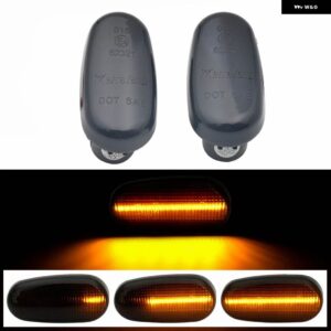 アルファロメオ 水戸 955 147 GT 937 フィアット ブラボー 2 ダイナミック LED サイド マーカーライト 矢印ウィンカー 点滅ウインカーランプ 2個 - Dynamic Smoked