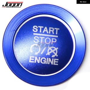 ジープ コマンダーラングラーグランドチェロキー エンジン スタートストップボタン カバー 点火リングカバー トリム ステッカー - Blue 2pcs