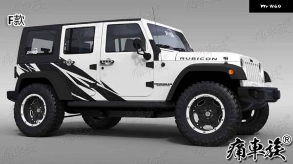 ジープ オフロード外観 ステッカー ラングラー JK JL 車体ガーランド ステッカー に適合 - Color　Name