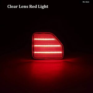 ジープ 2018 2019 2020 ラングラー JL クリアレンズ LED サイドマークライト LED リアバンパー リフレクターホワイト テールランプ 2個 - Red