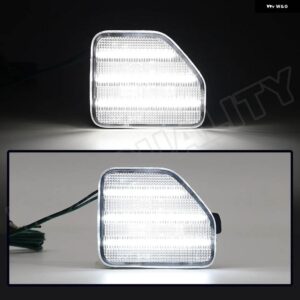 ジープ 2018 2019 2020 ラングラー JL クリアレンズ LED サイドマークライト LED リアバンパー リフレクターホワイト テールランプ 2個 - clear