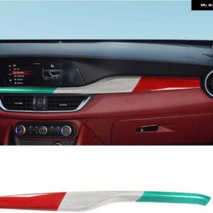 アルファロメオ コントロールコンソール 副パイロット計器 装飾 パネル ABS カーボンステルヴィオ 2017-2020 インテリア - Tricolor Dry Carbon