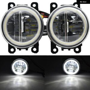 ジープ 4 スタイル フォグランプ レネゲード 2015-18 フロントバンパー LED フォグ ドライビングランプ H11 エンジェルアイ DRL 付き - bm-white-angel　eye