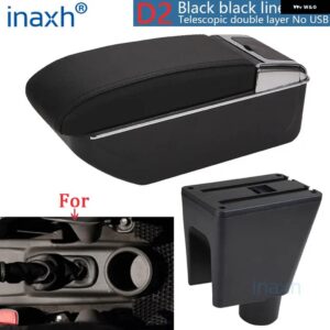 シボレー スパーク 3 アームレスト ボックス スパーク III アベオ T200 コンソール 収納ボックス 装飾 内装部品 - D2 Black black NoUSB